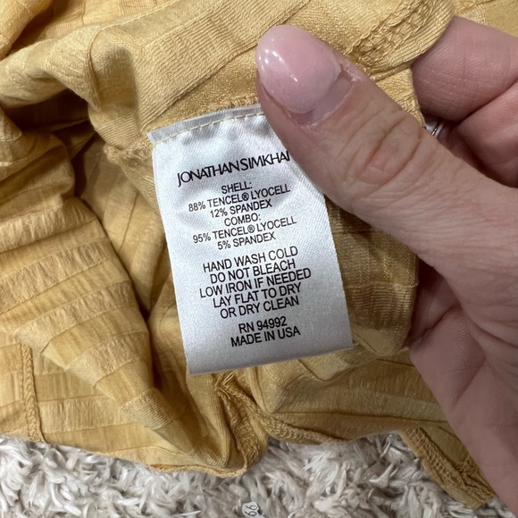 NWT JONATHAN SIMKHAI Janelle Ribbed Open Back Top in Honey Size x-Small - Picture 10 of 10